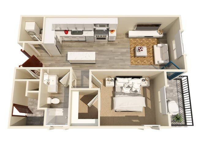 One Bedroom - B floor plan