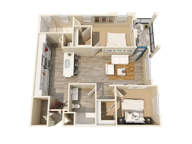 Two Bedroom - A floor plan