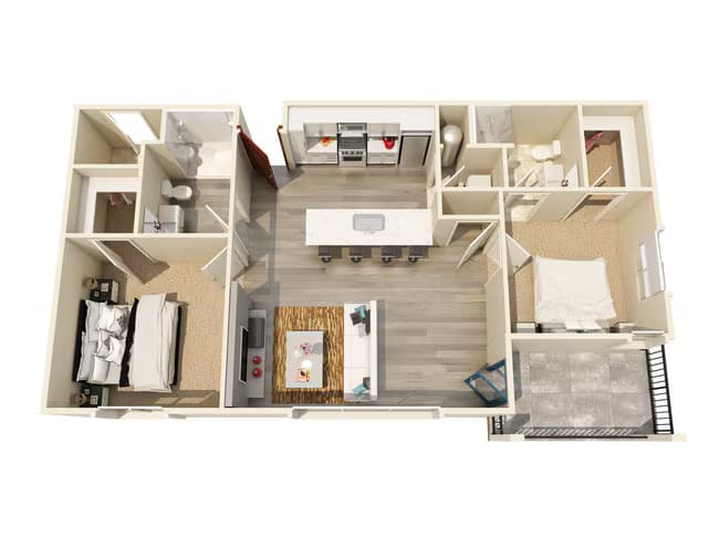 Two Bedroom - B floor plan