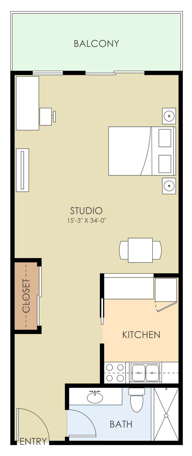 Studio 304 floor plan