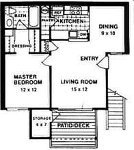 1x1 611E floor plan