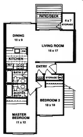 2x2 2205W floor plan