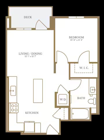 1 Bed/1 Bath-11A 513 floor plan