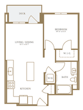 1 Bed/1 Bath-11A 537 floor plan