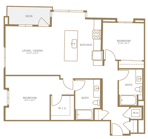 2 Bed/2 Bath-2A 402 floor plan