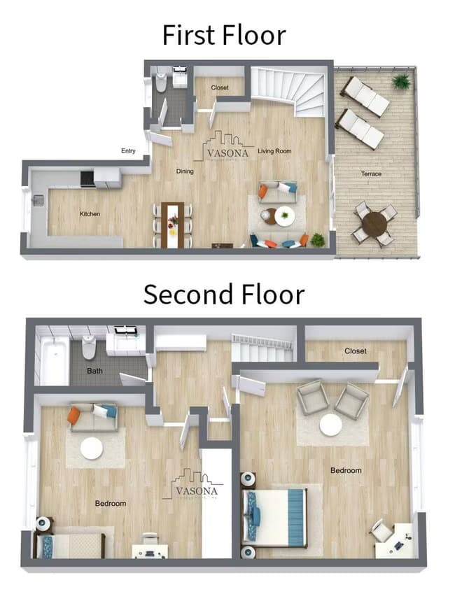 Washington 2x1.5 TH 768 floor plan