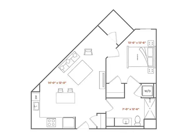 1x1-727 B321 floor plan
