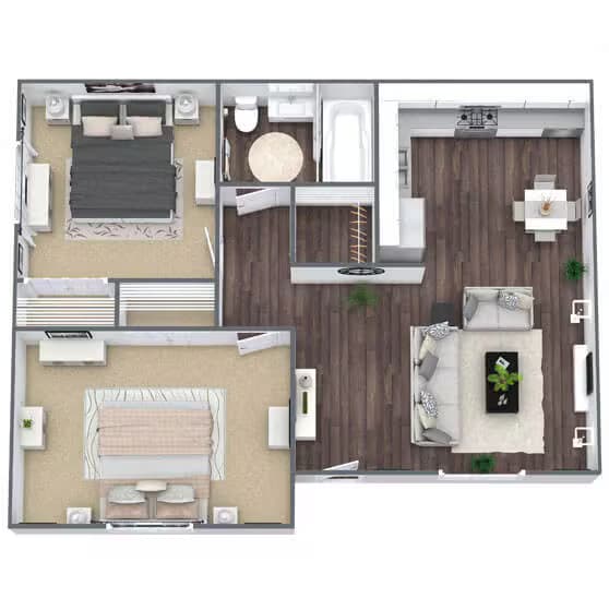 2 Bedroom 639 floor plan