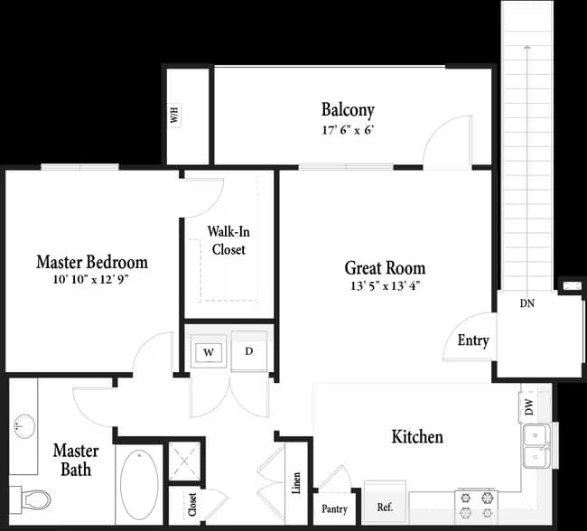 The Flats - Plan 1 Up 7722 floor plan