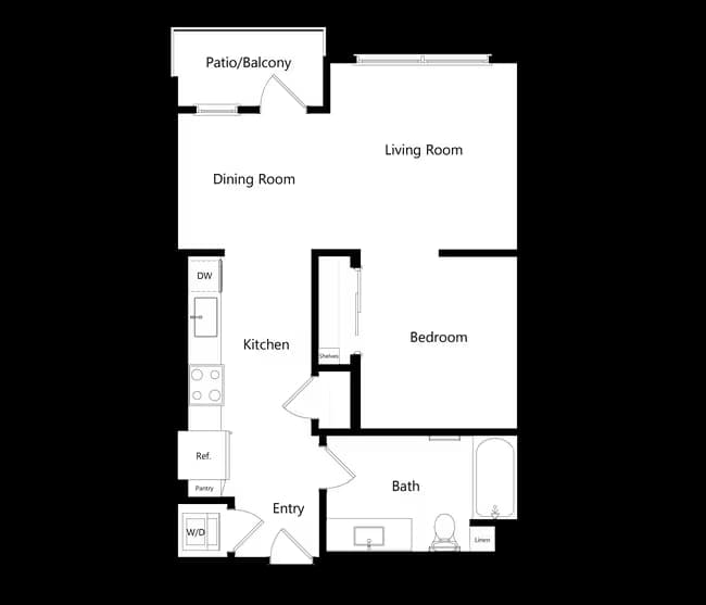 A3 Jr. 1 Bedroom 527 floor plan