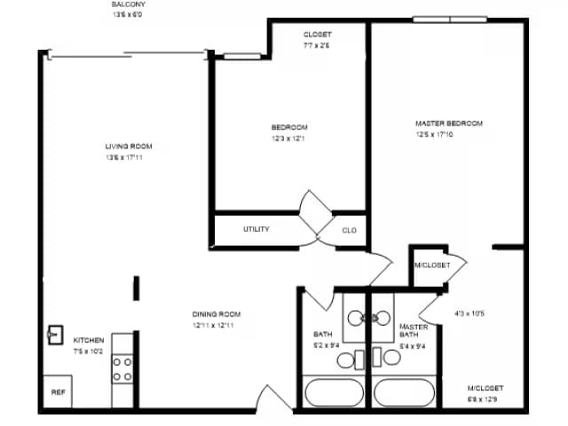 2x2 floor plan