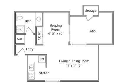 Studio 542B floor plan