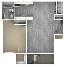 1-Bedroom Floor Plan 144 floor plan