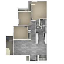 3-Bedroom Floor Plan 262 floor plan