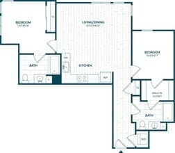 2 Bed/2 Bath-B2 318 floor plan