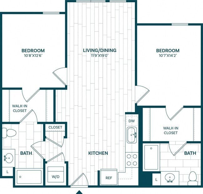 2 Bed/2 Bath-B6 119 floor plan