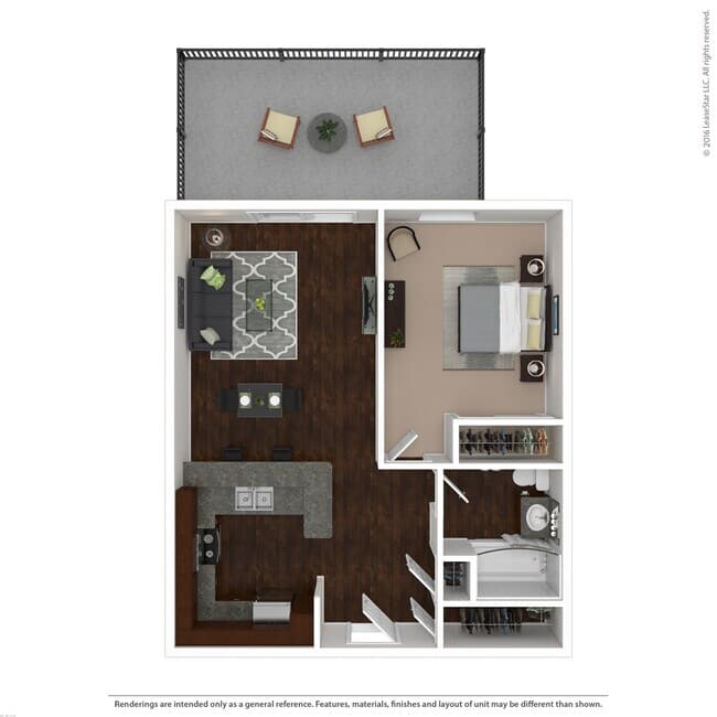 Medium 1 Bed 1 Bath 111 floor plan