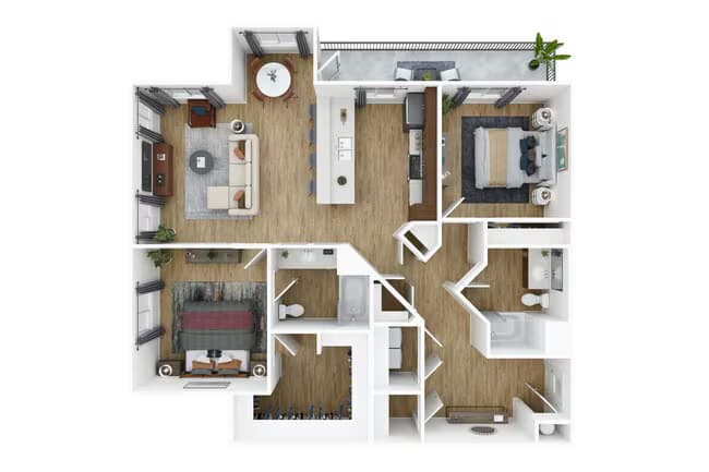 2x2 B 16201 floor plan