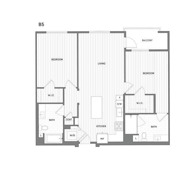 2 BR/2 BA 1002 floor plan