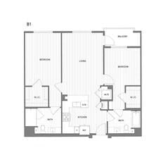 2 BR/2 BA 2005 floor plan