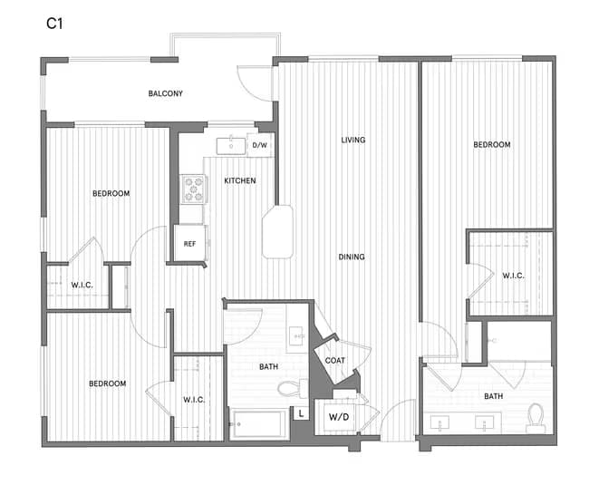 3 BR/2 BA 3014 floor plan