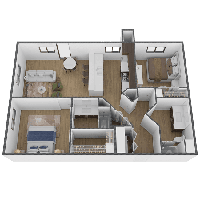 2x2 B 2307 floor plan