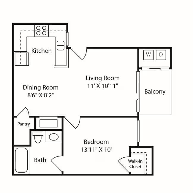 1x1 K102 floor plan