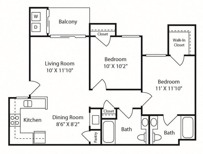 2x2 L201 floor plan