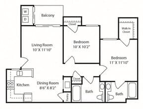 2x2 K110 floor plan