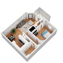 1BD H106 floor plan
