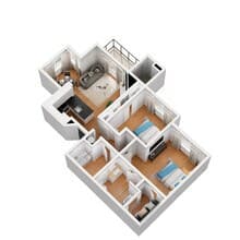 2BDM I205 floor plan