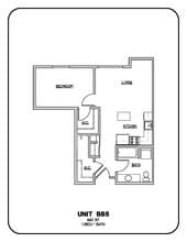 1 Bed 1 Bath floor plan