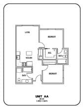 2 Bed 2 Bath floor plan