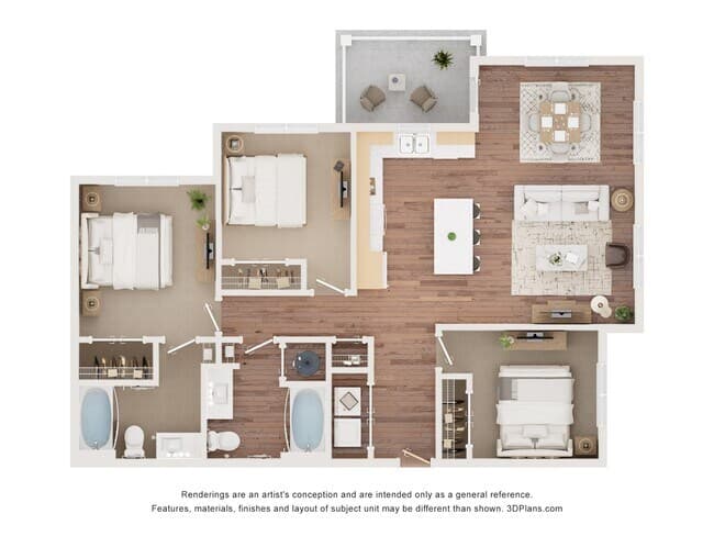3B 2-301 floor plan