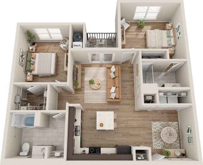 B1: 2 Bedroom 6403 floor plan