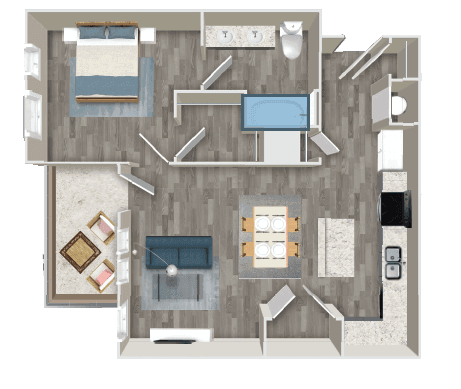 One Bedroom 5307 floor plan