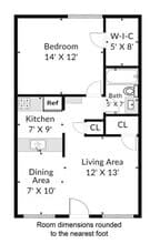 1 Bedroom / 1 Bath 110 floor plan