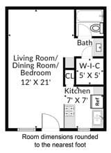 Studio 0108 floor plan