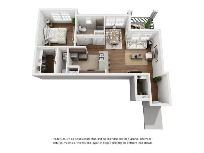1 Bed/1 Bath 2901 floor plan