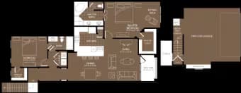 2 Bed/2 Bath with Garage 3001 floor plan
