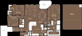 3 Bed/2 Bath w/ Double Garage 1306 floor plan