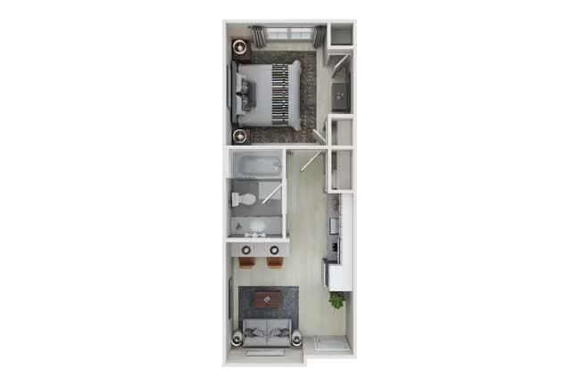 1 Bedroom A 4020 floor plan
