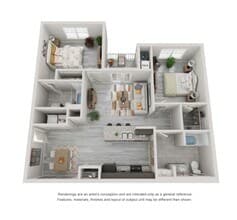 2 Bedoom floor plan