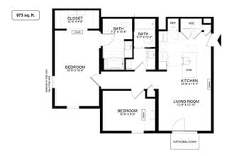 2 Bedrooms 5213 floor plan