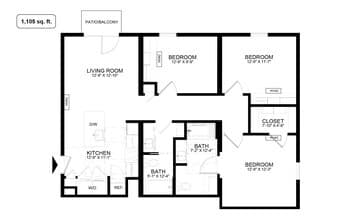 3 Bedrooms 5202 floor plan