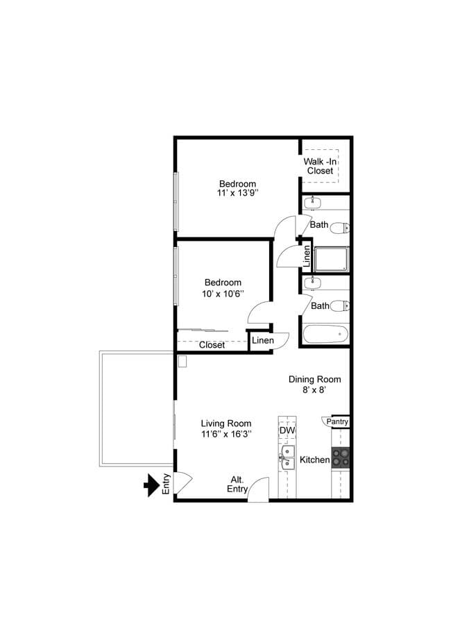 A-2X2 107 floor plan