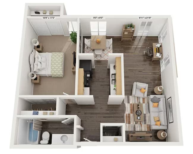 One Bedroom Laguna 378 floor plan