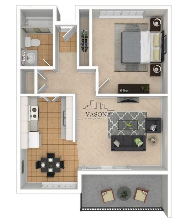 RWPlaza 1x1 156 floor plan