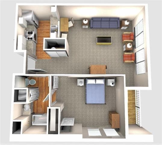 1 Bedroom 1A 303 floor plan