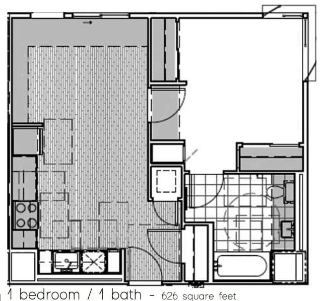 One Bedroom 408 floor plan